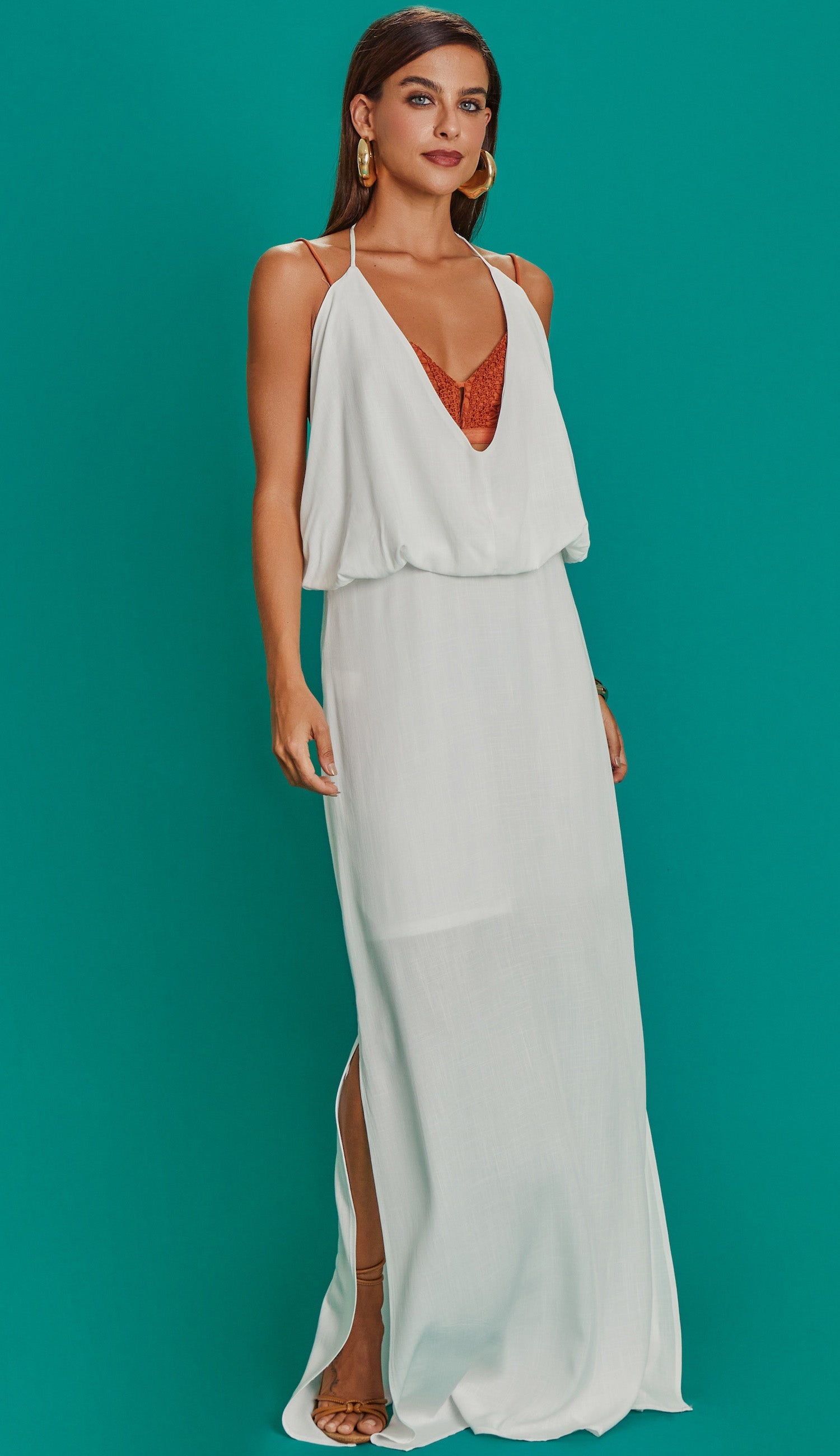 Vestido Manu Off White/terra