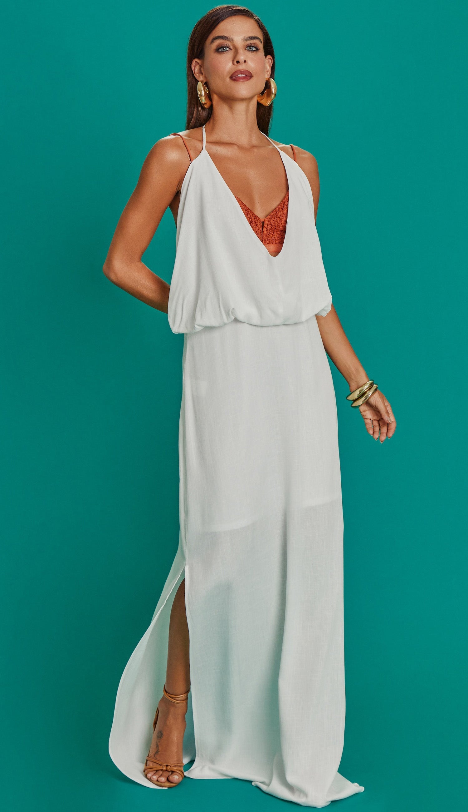 Vestido Manu Off White/terra