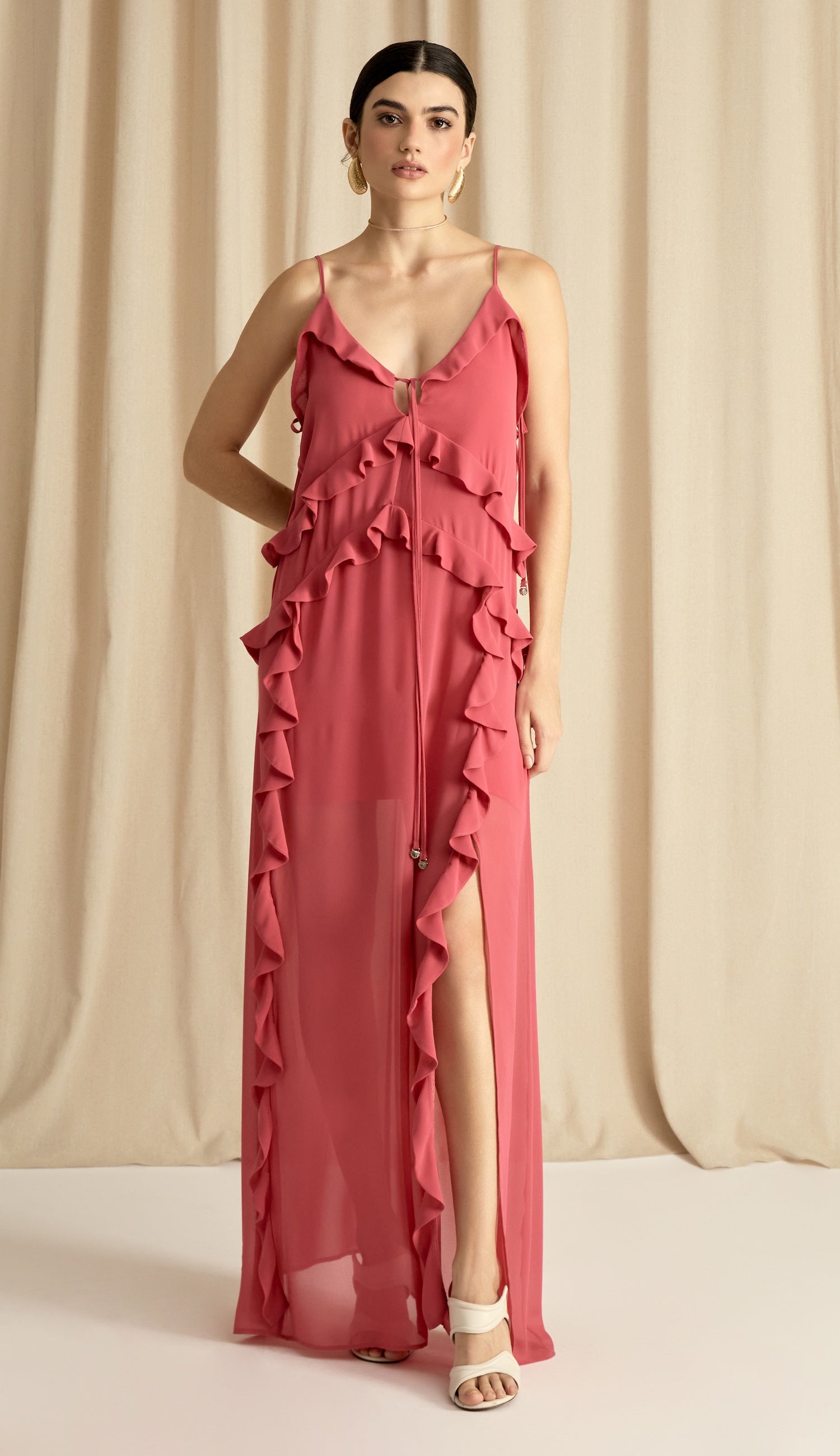 Vestido Anne Marsala Rosê