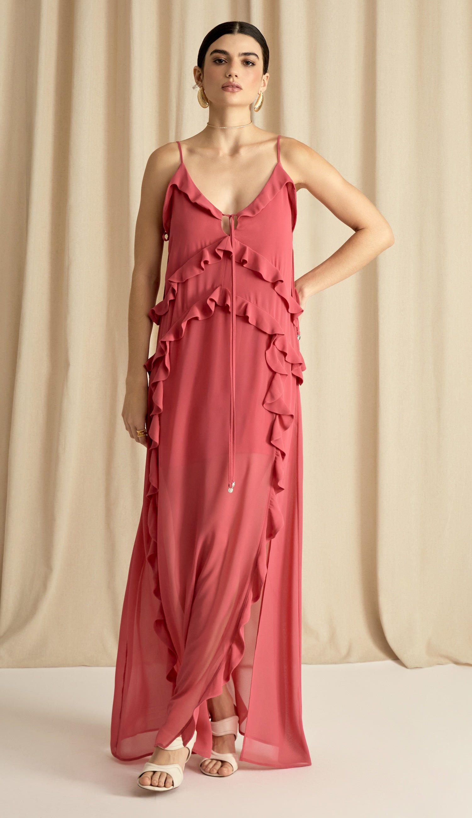 Vestido Anne Marsala Rosê