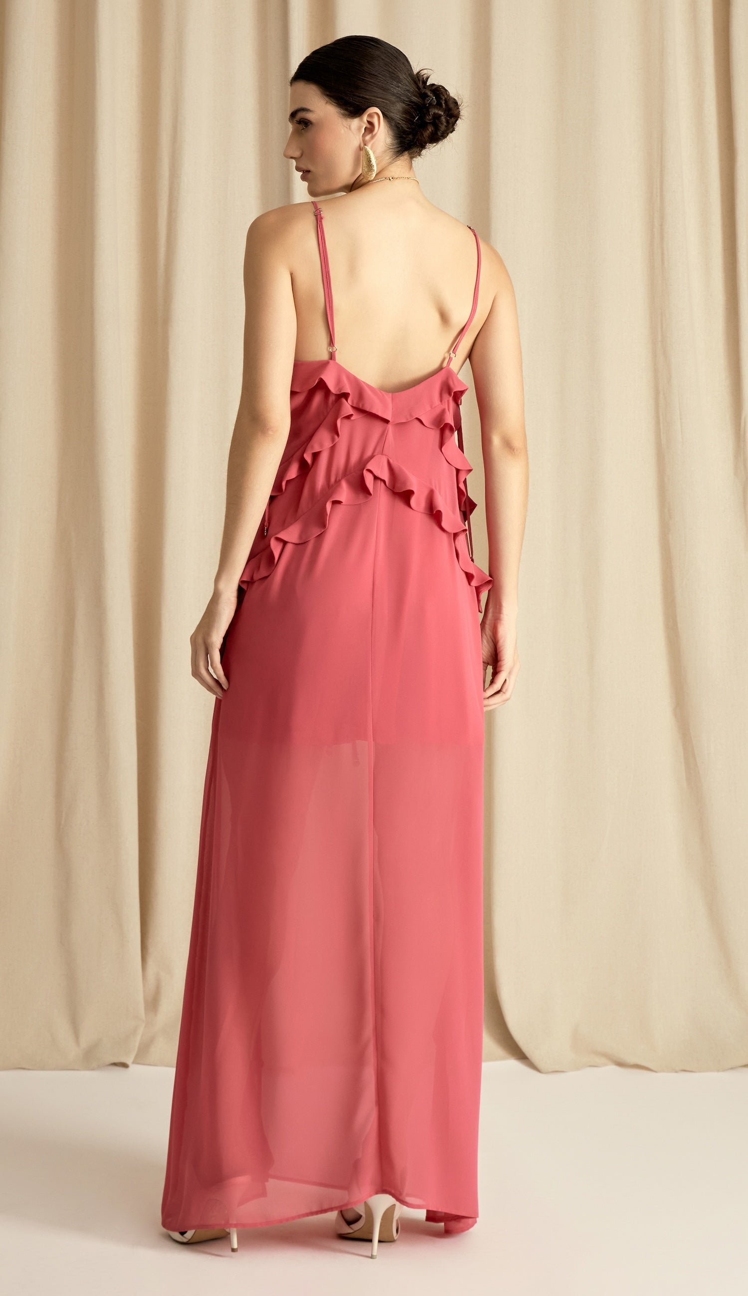 Vestido Anne Marsala Rosê