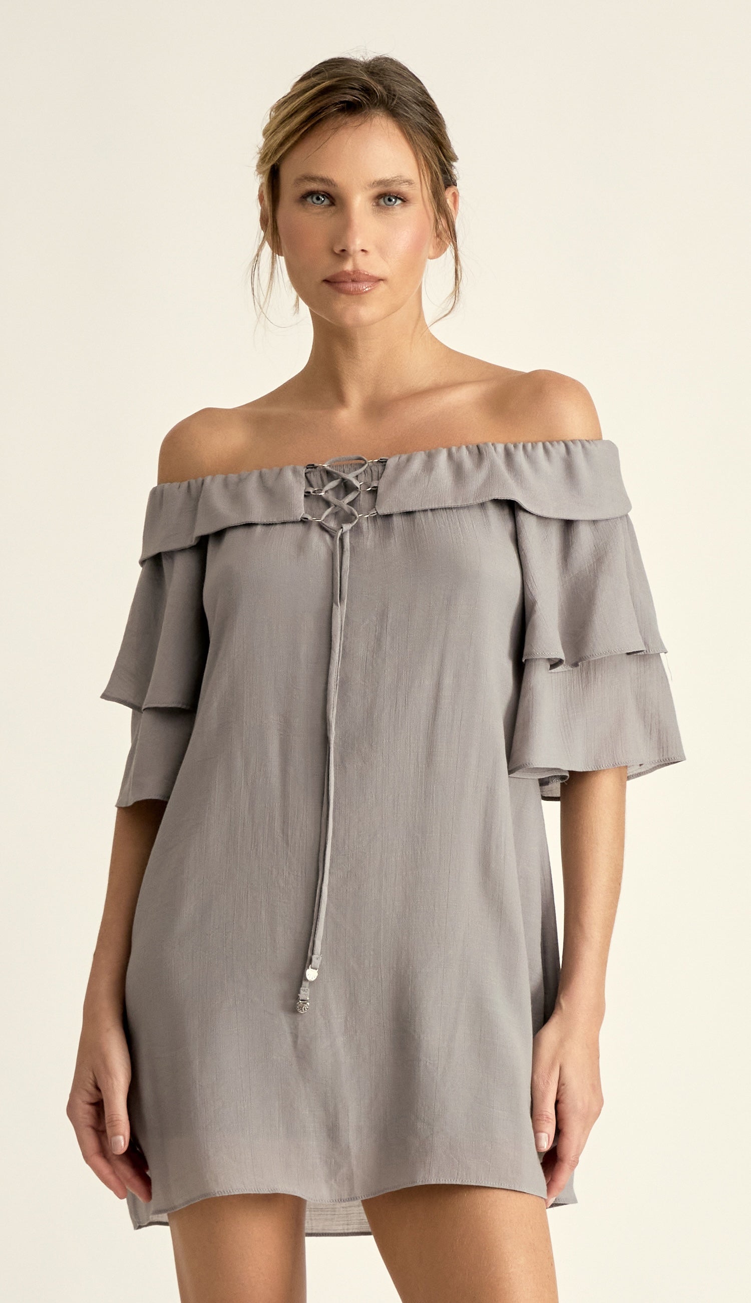 Vestido Felicia Cinza