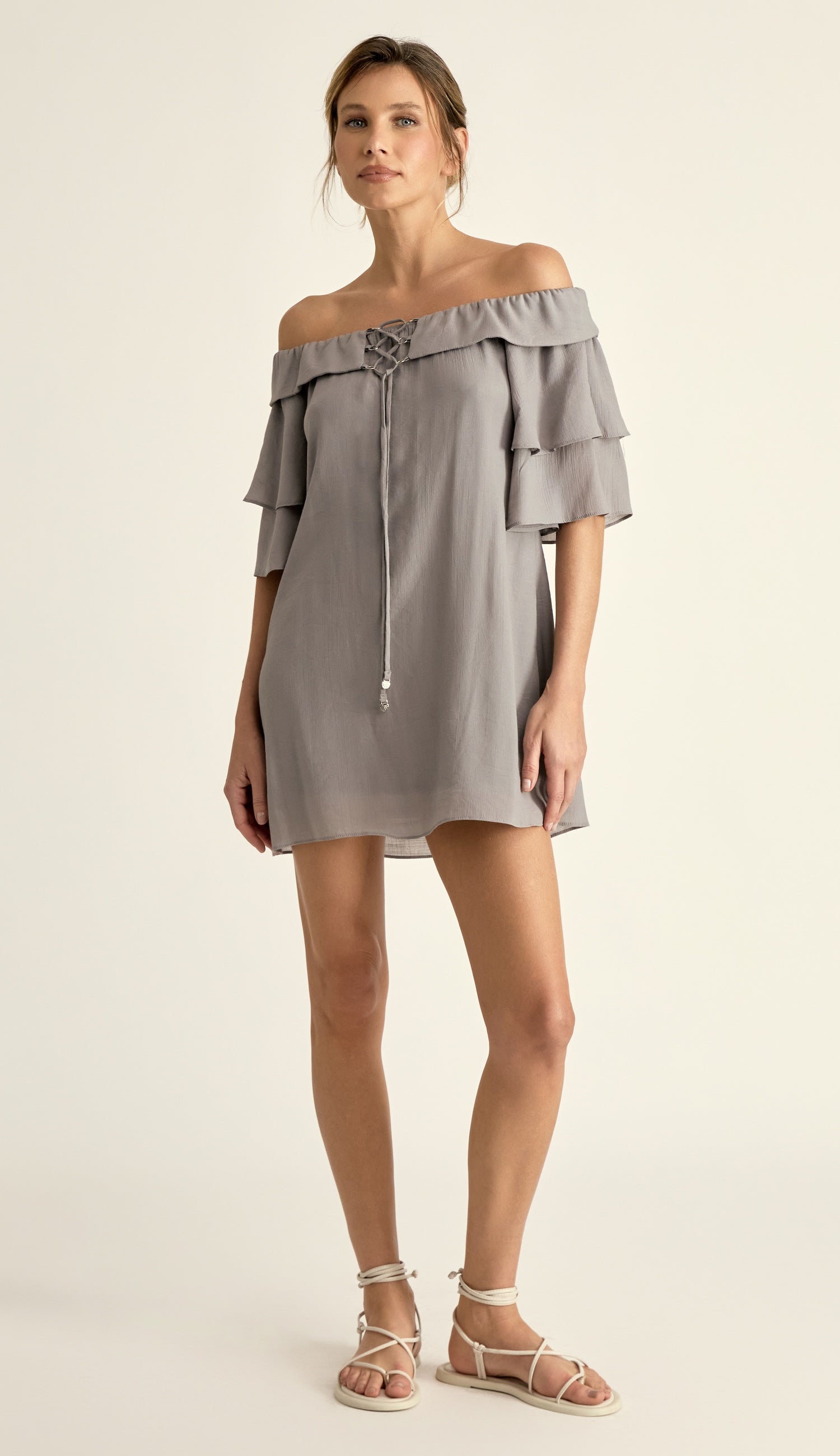 Vestido Felicia Cinza