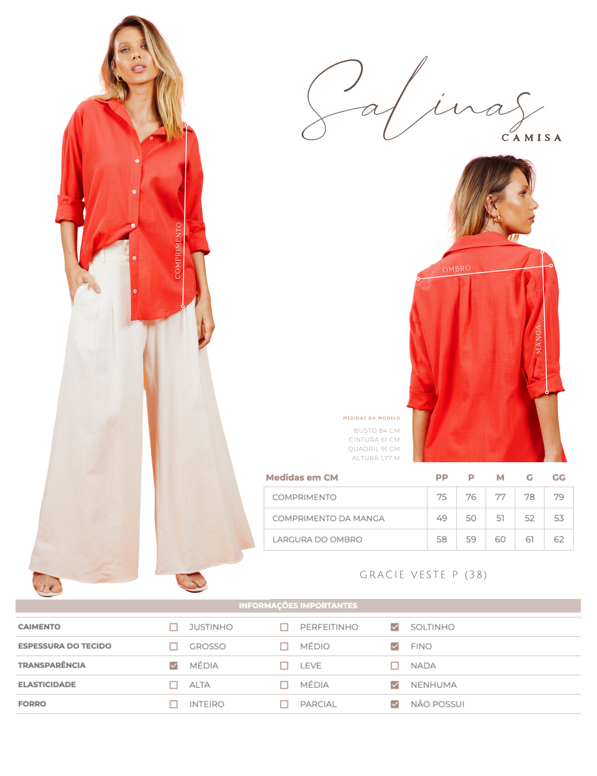 Camisa Salinas Cereja