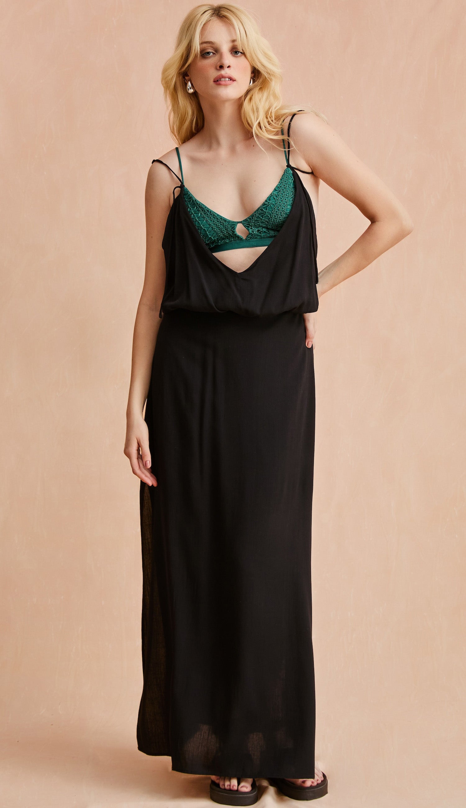 Vestido Manu Preto/verde