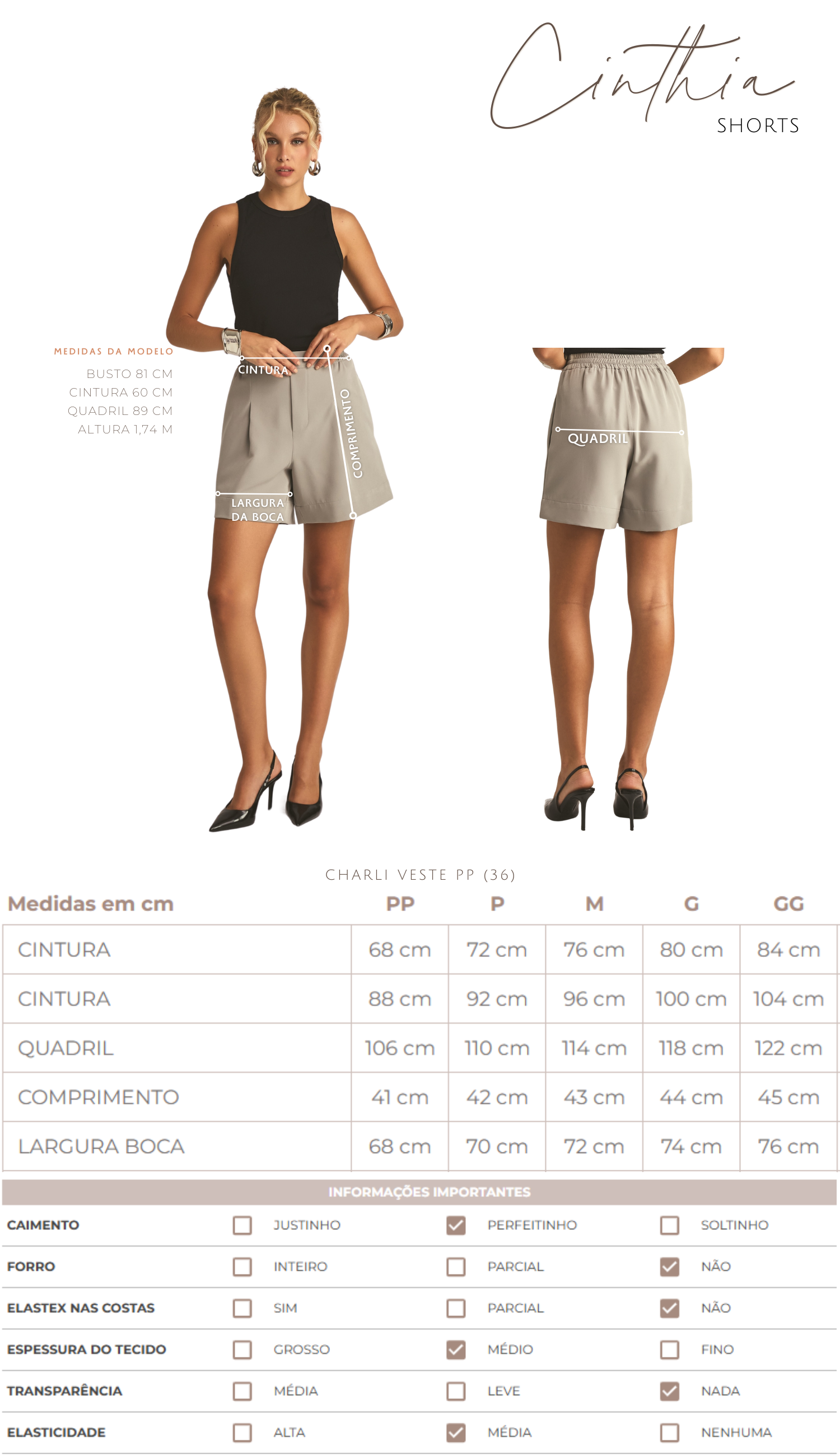 Shorts Cinthia Preto