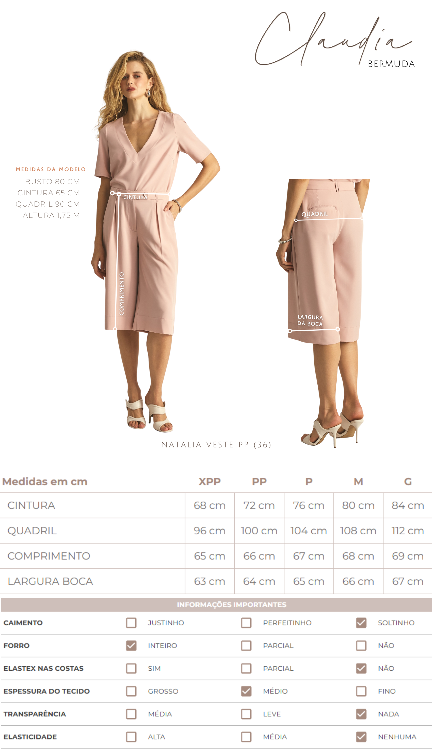 Bermuda Claudia Off White