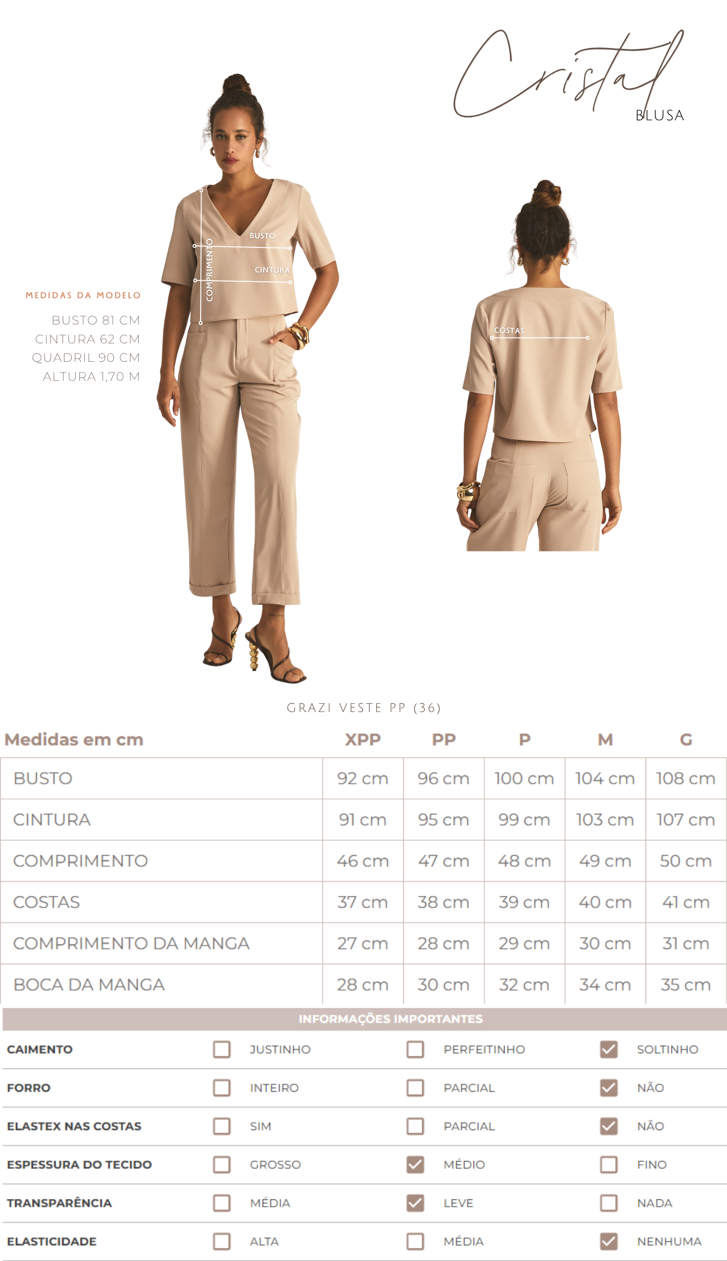 Blusa Cristal Nude