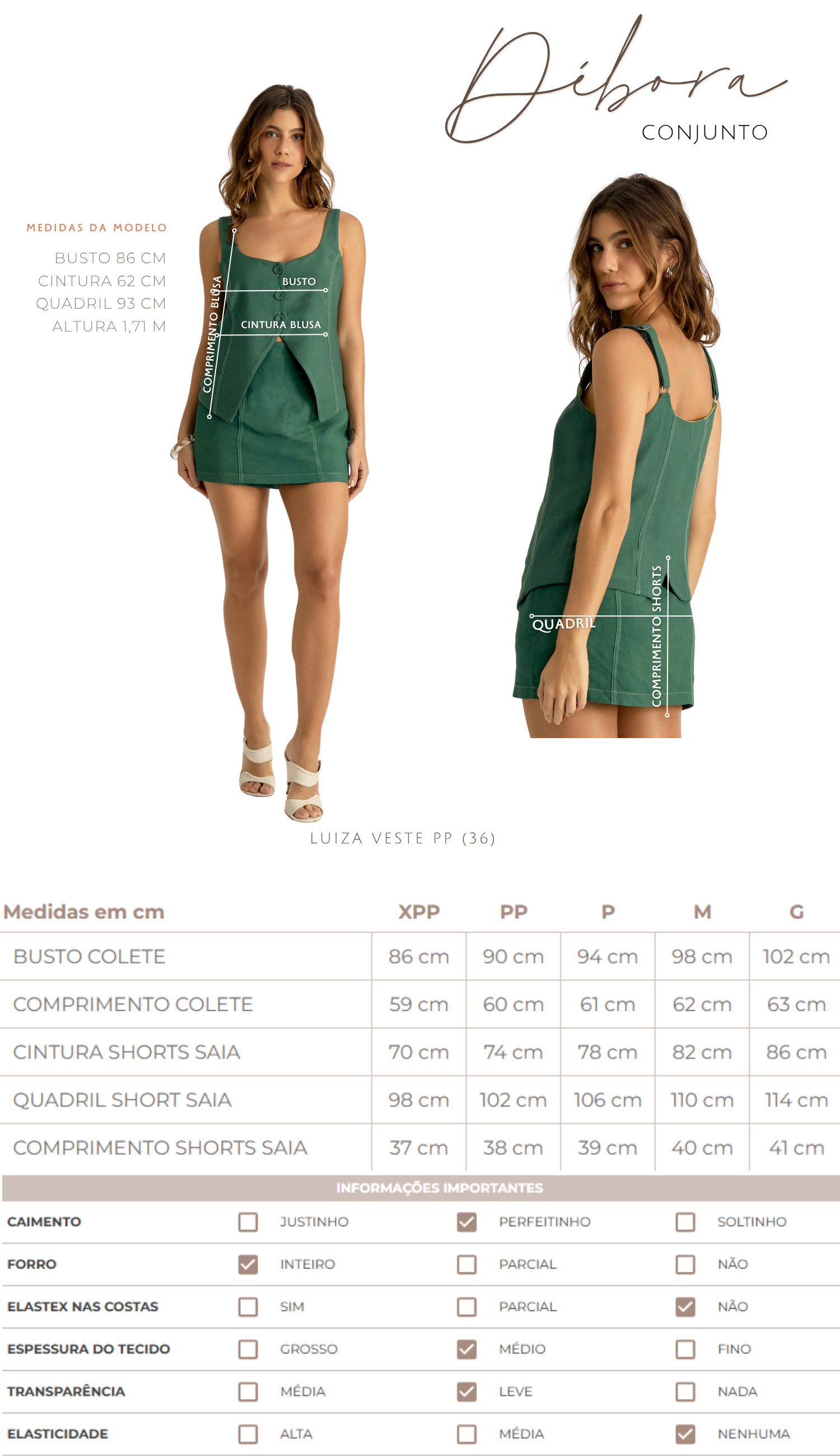 Conjunto Débora Verde Escuro