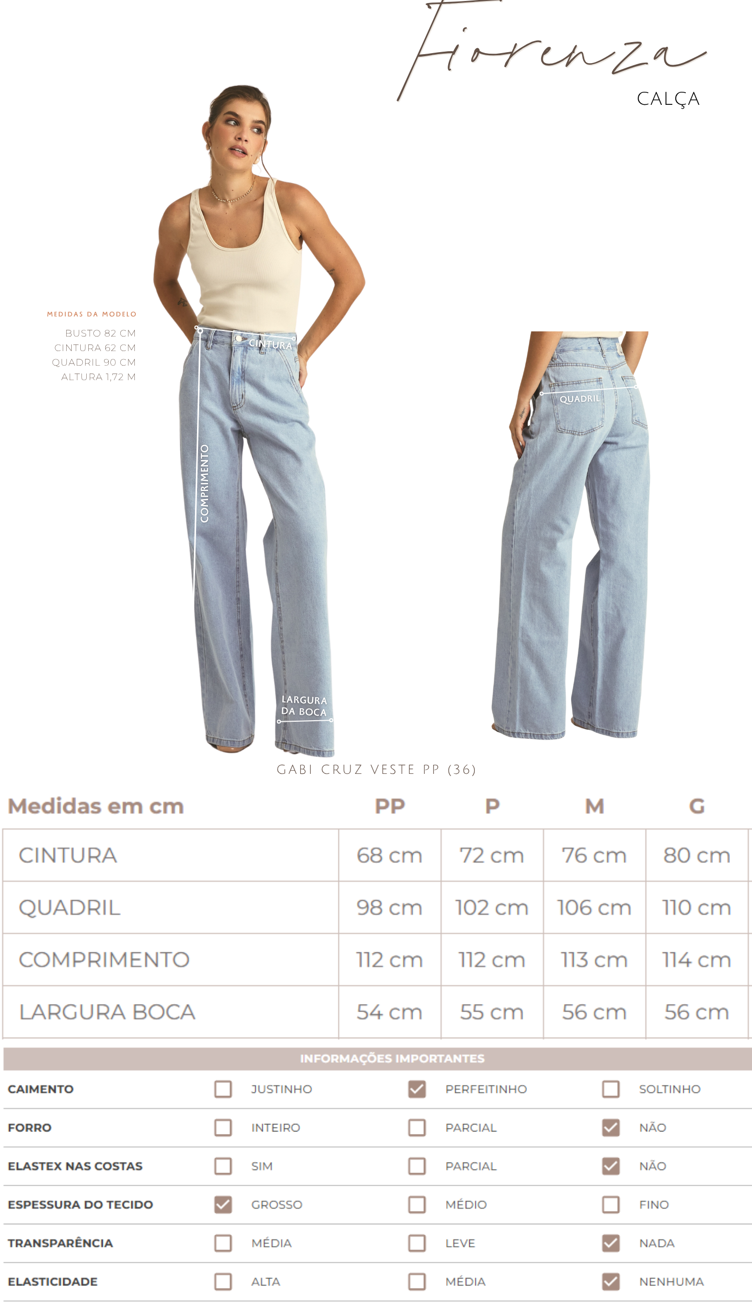Calça Fiorenza Jeans Claro