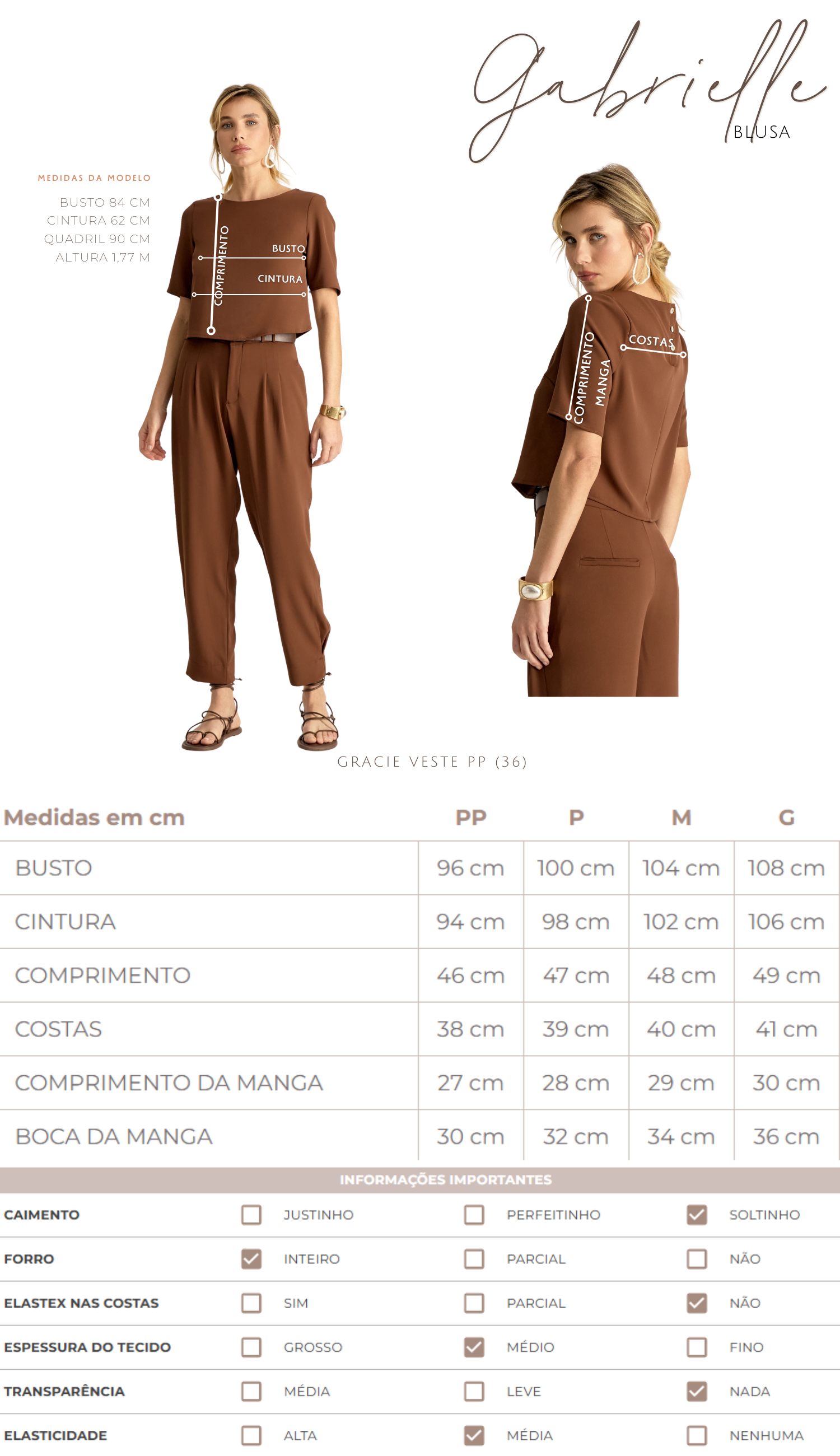 Blusa Gabrielle Café