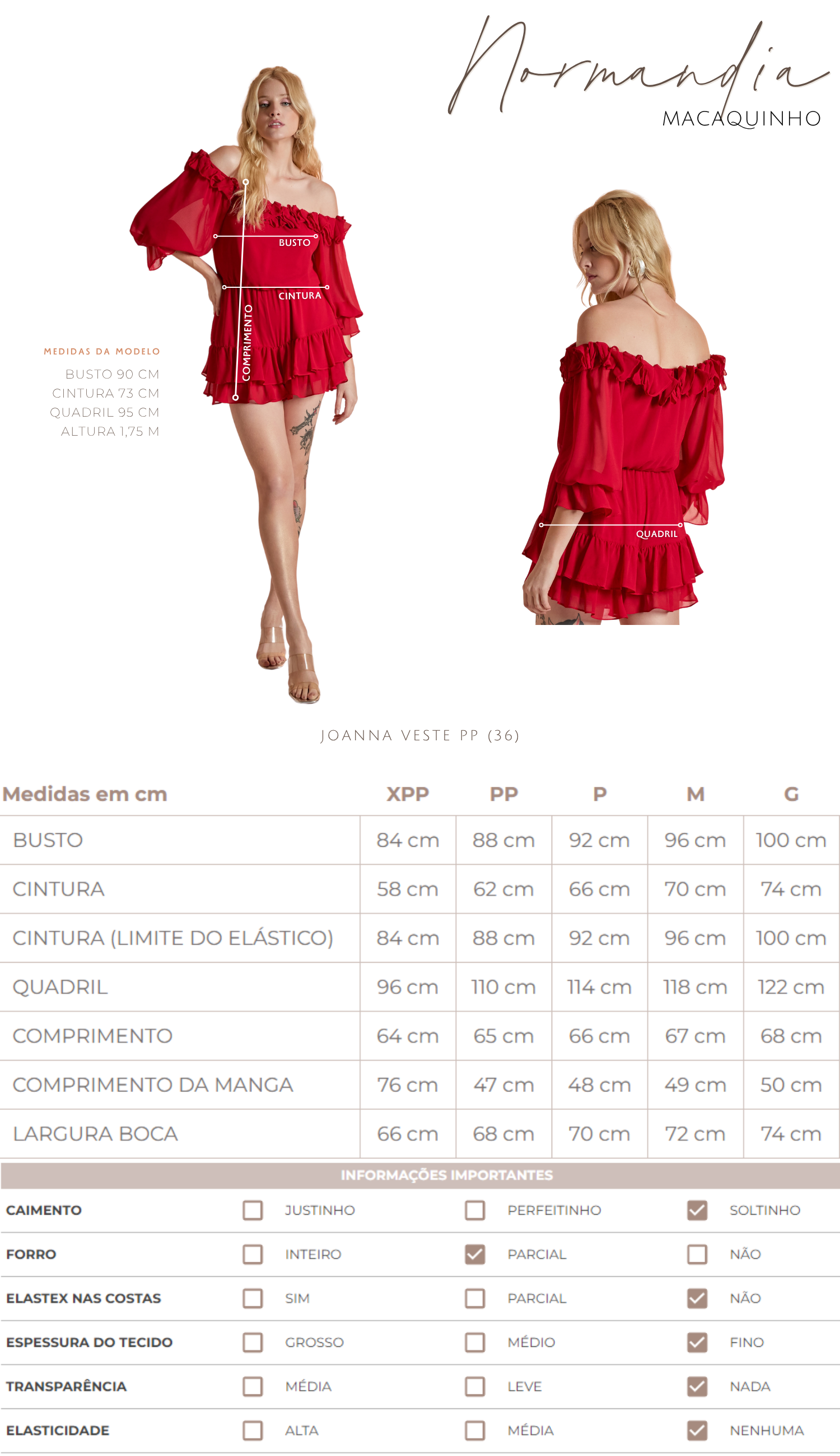 Macaquinho Normandia Cereja