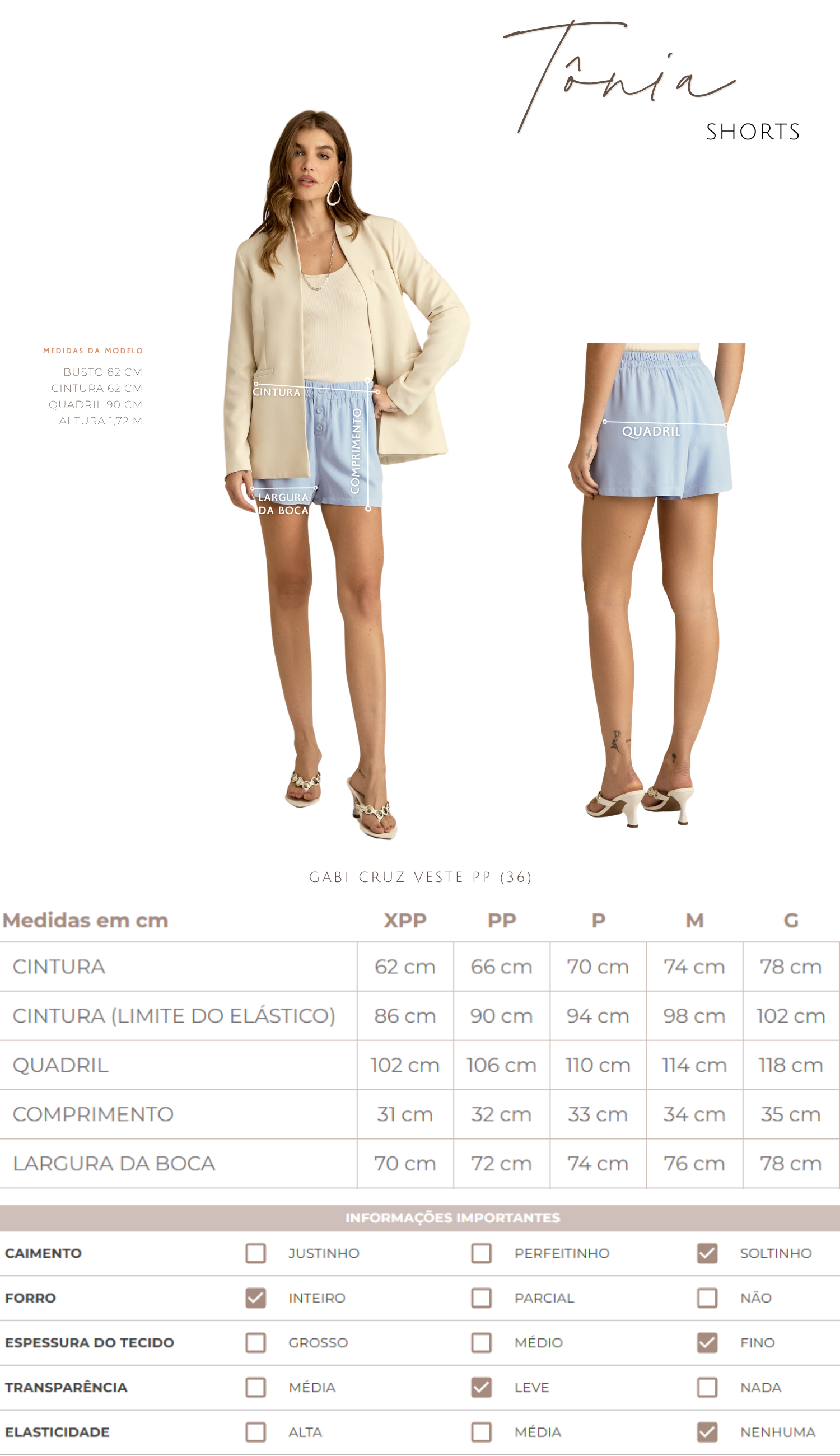 Shorts Tônia Natural